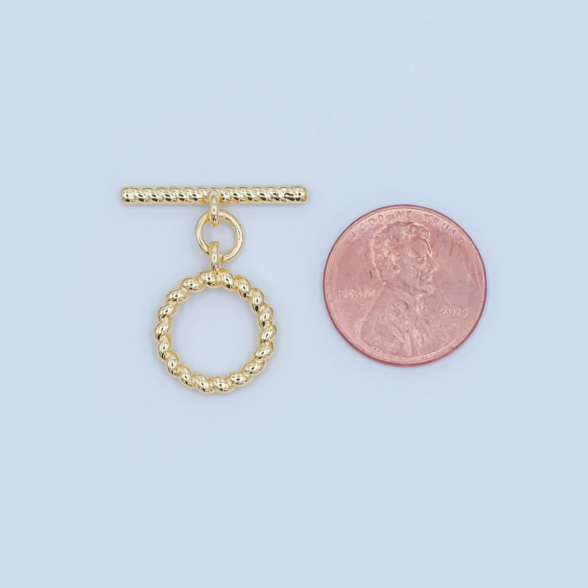 24K Gold Filled Twisted Croissant Minimalist Toggle Clasps Closure Findings | Z1105 - DLUXCA