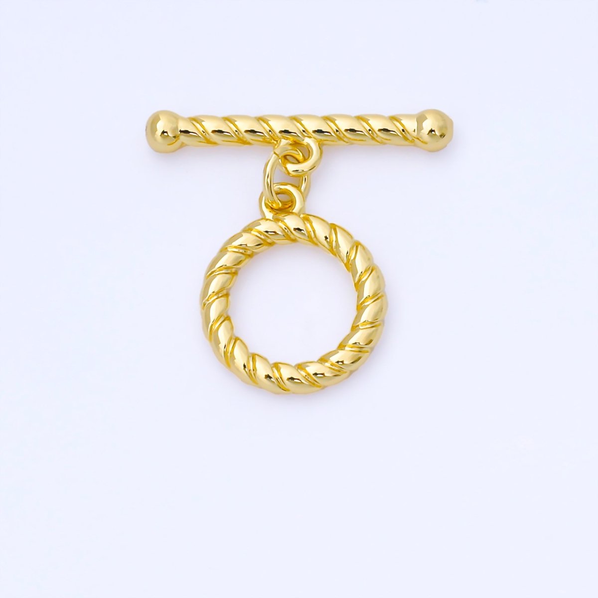 24K Gold Filled Twisted Rope Toggle Clasp OT Clasp Finding in Gold & Silver | Z1490 - DLUXCA