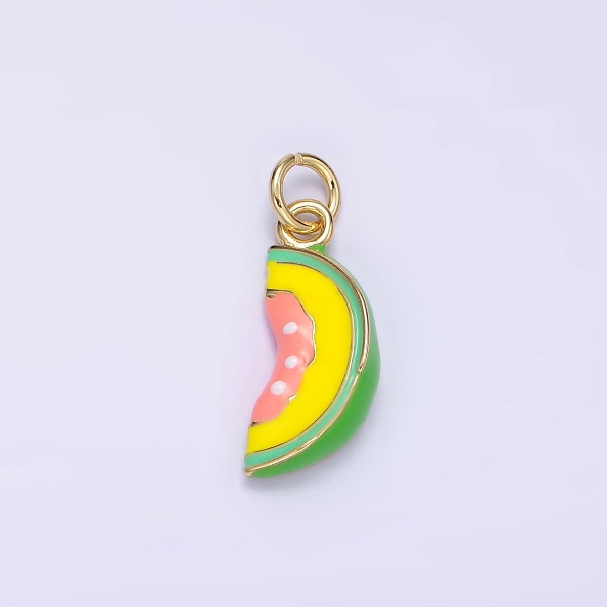 24K Gold Filled Watermelon Fruit Slice Enamel Charm | D024 - DLUXCA
