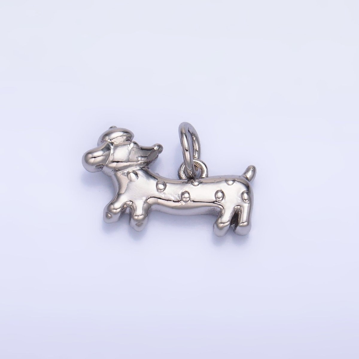 24K Gold Filled Weiner Dachshund Dog Charm in Gold & Silver | W876 - DLUXCA
