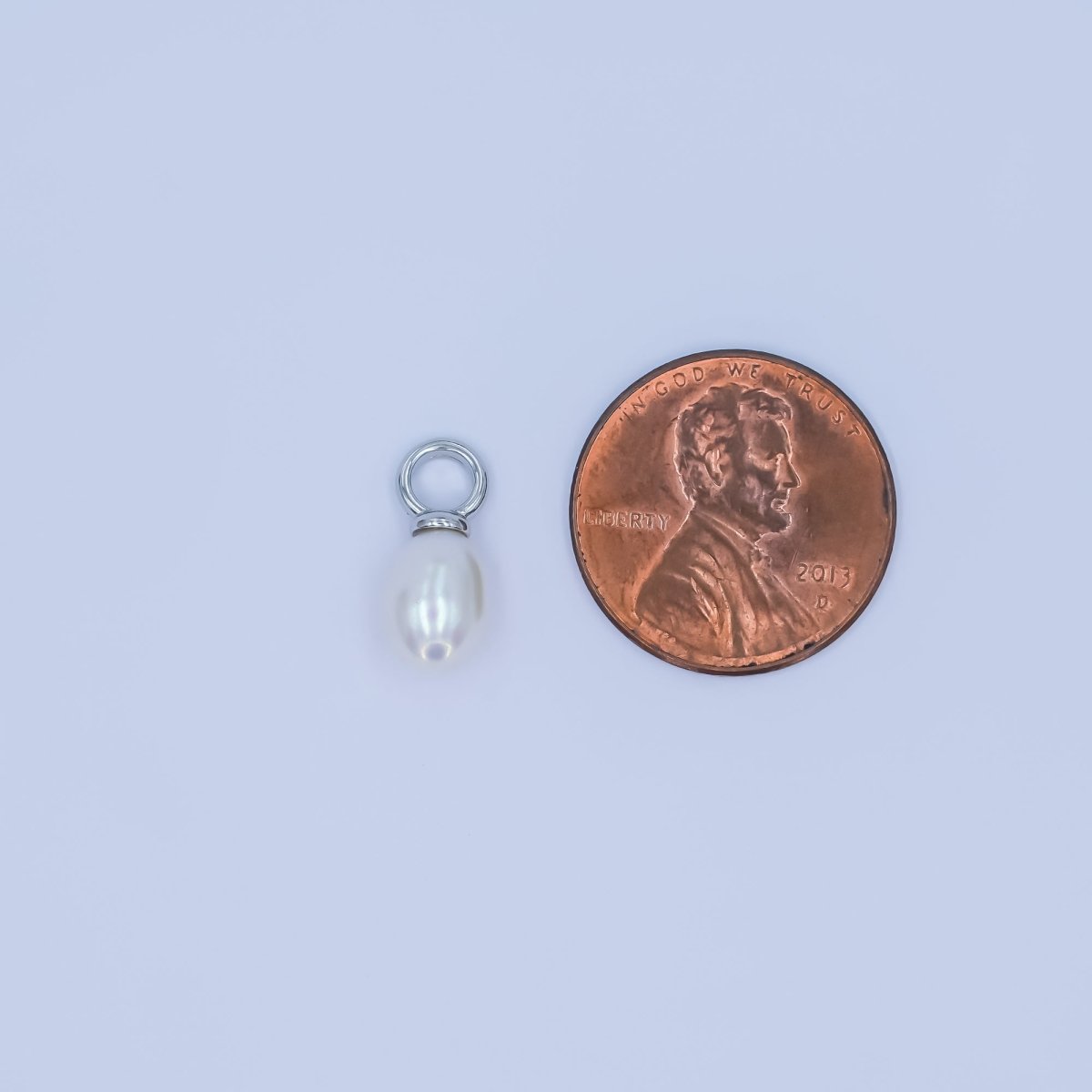 24K Gold Filled White Freshwater Pearl Drop Pendant in Gold & Silver | P1565 - DLUXCA