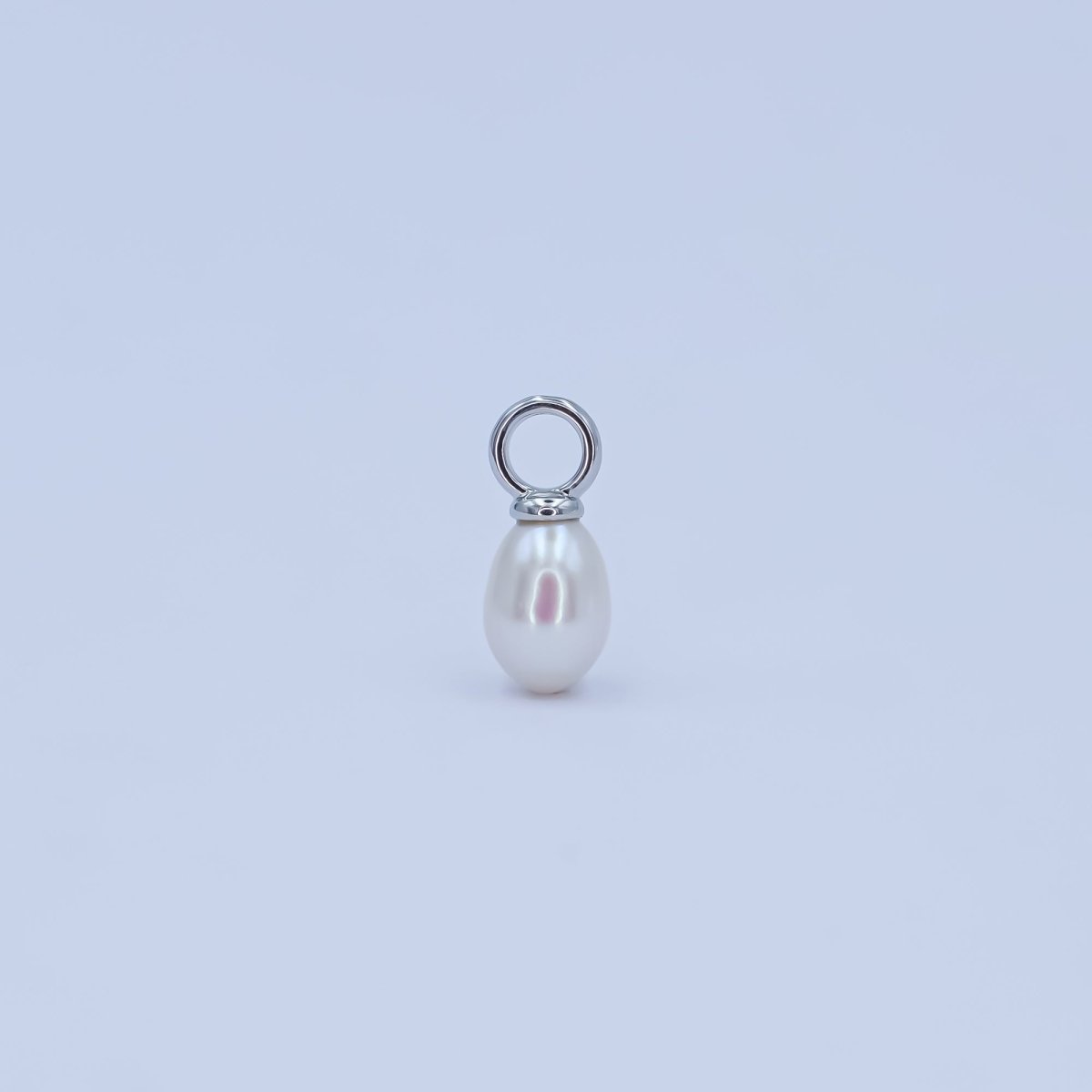 24K Gold Filled White Freshwater Pearl Drop Pendant in Gold & Silver | P1565 - DLUXCA