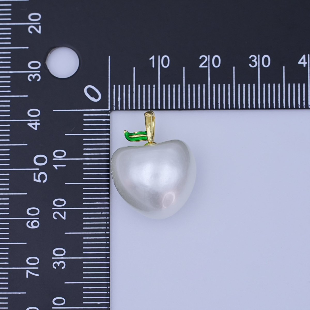 24K Gold Filled White Heart Apple Fruit Pendant | AH419 - AH421 - DLUXCA