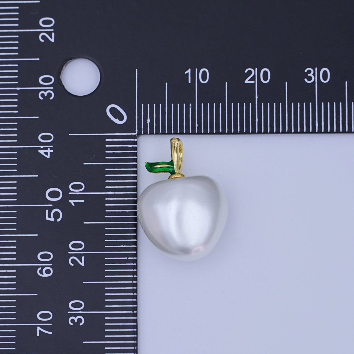 24K Gold Filled White Heart Apple Fruit Pendant | AH419 - AH421 - DLUXCA