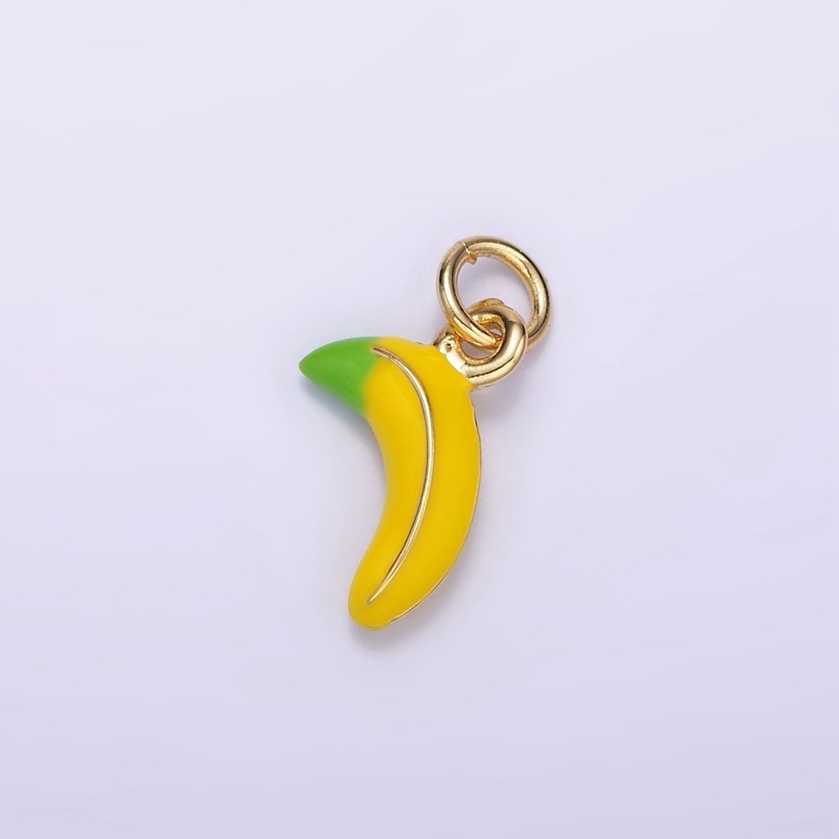 24K Gold Filled Yellow Banana Fruit Enamel Mini Charm | C608 - DLUXCA