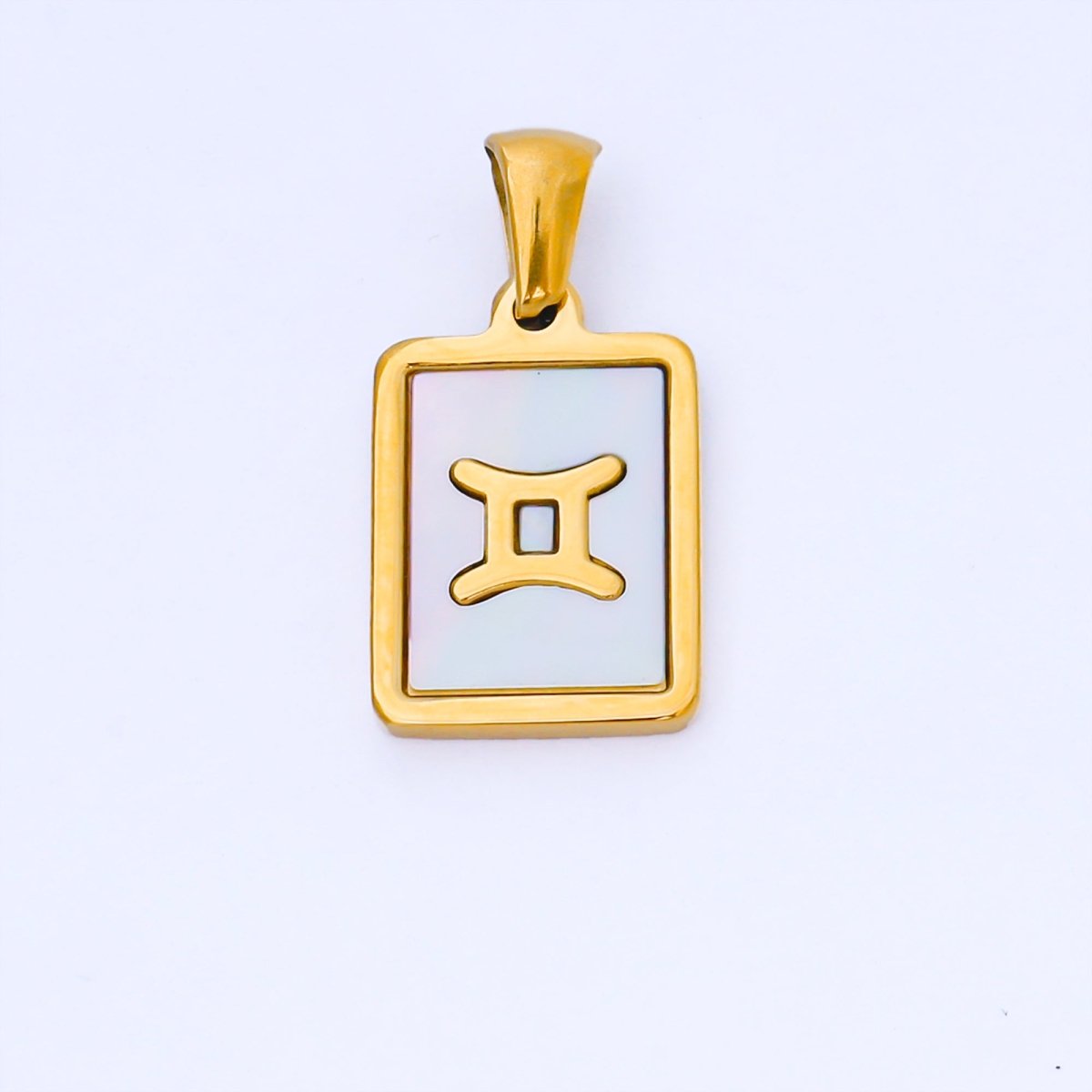 24K Gold Filled Zodiac Sign Shell Pearl Tag Astrology Horoscope Stainless Steel Pendants | A - A1809 - A - A1814 - DLUXCA