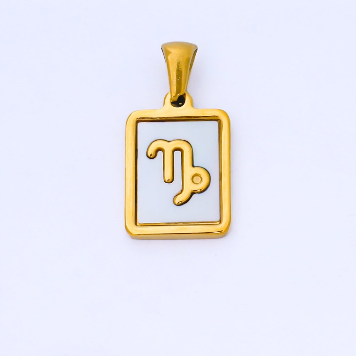 24K Gold Filled Zodiac Sign Shell Pearl Tag Astrology Horoscope Stainless Steel Pendants | A - A1809 - A - A1814 - DLUXCA