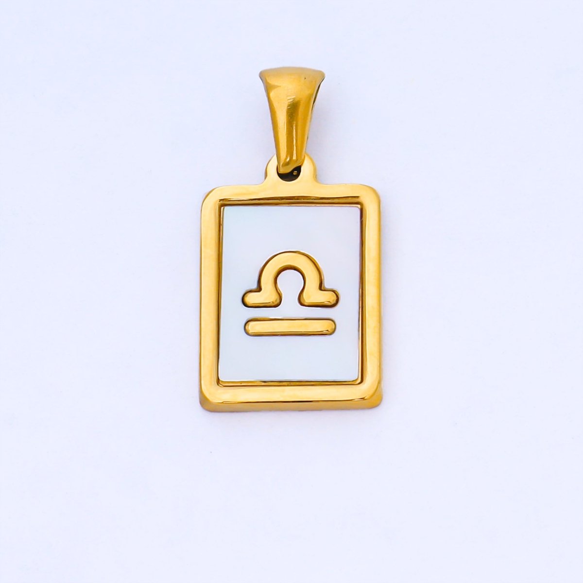 24K Gold Filled Zodiac Sign Shell Pearl Tag Astrology Horoscope Stainless Steel Pendants | A - A1809 - A - A1814 - DLUXCA