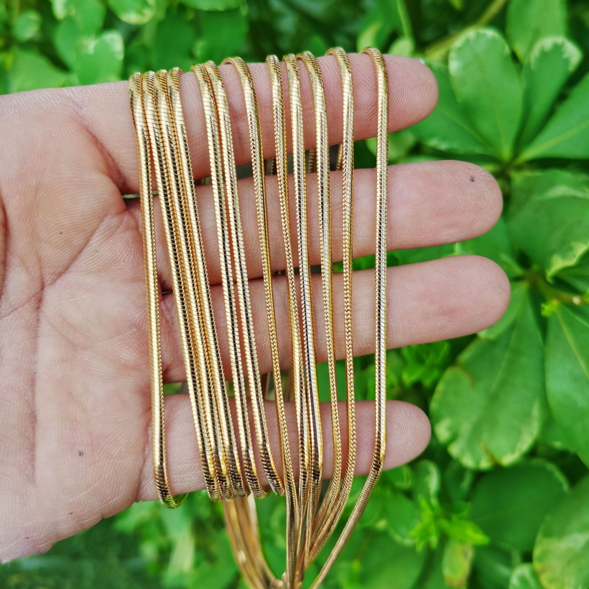 24K Gold Plated Omega Chain Length 23.6" Width 2.3mm Jewelry Findings For Jewelry Making Supply Finished Chain for Necklace w/ Lobster Clasps | CN - 814 - DLUXCA
