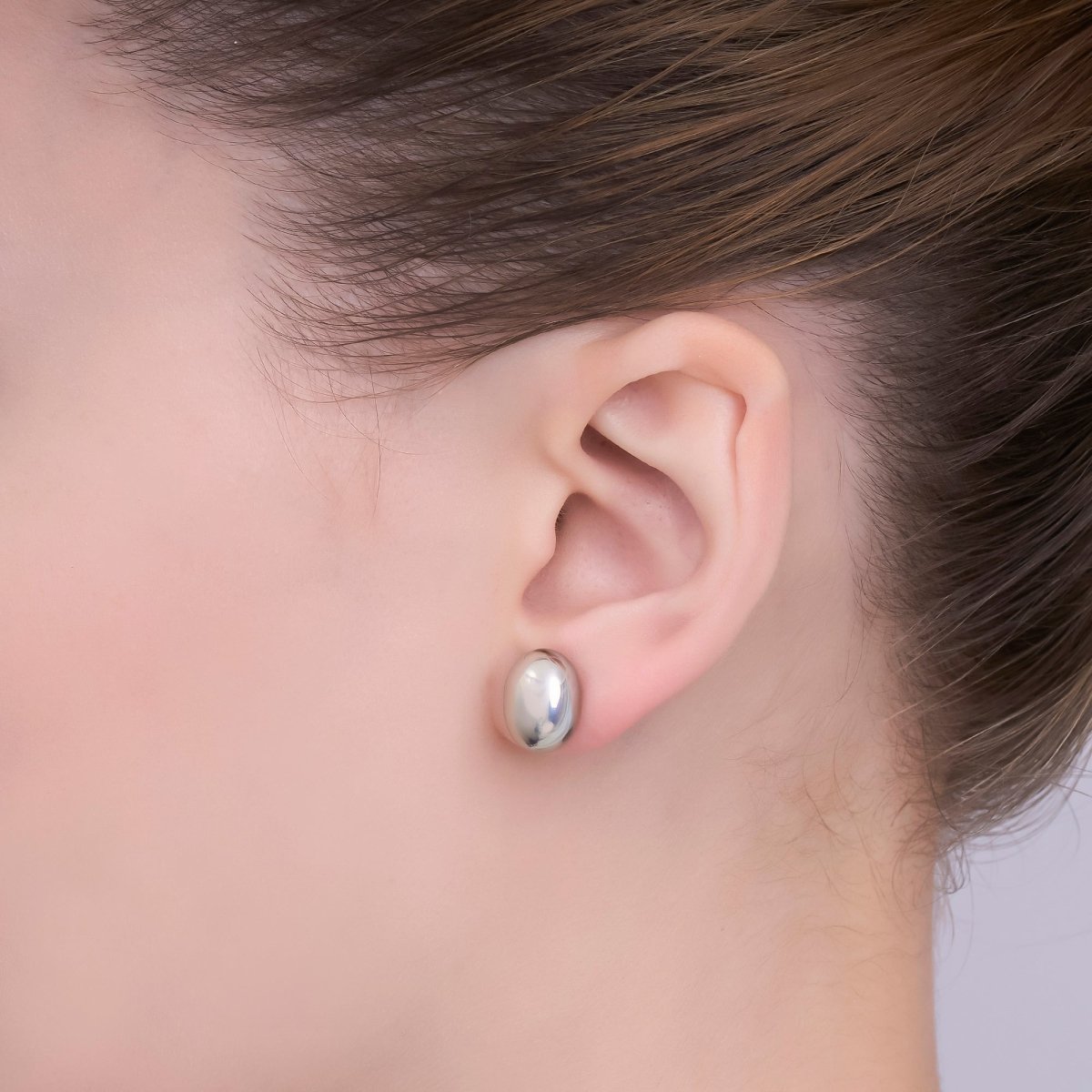 24K Gold Plated Shell Pearl CZ Button Stud Earrings in Gold & Silver | AB324 AB328 - DLUXCA