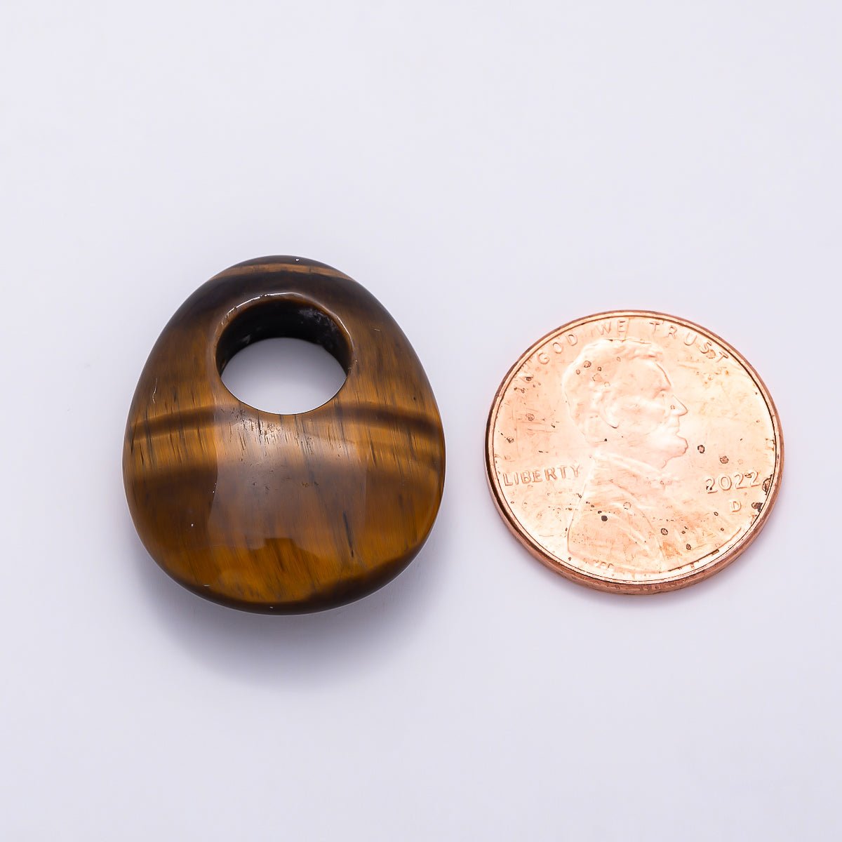 25mm Natural Gemstone Chubby Teardrop Slide Charm Pendant | Findings-00470 ~ Findings-00478 - DLUXCA