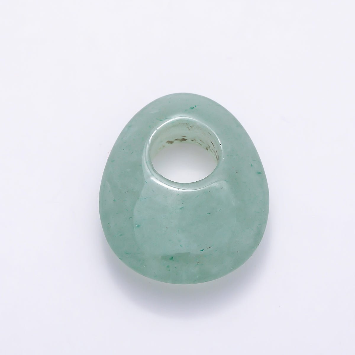 25mm Natural Gemstone Chubby Teardrop Slide Charm Pendant | Findings-00470 ~ Findings-00478 - DLUXCA