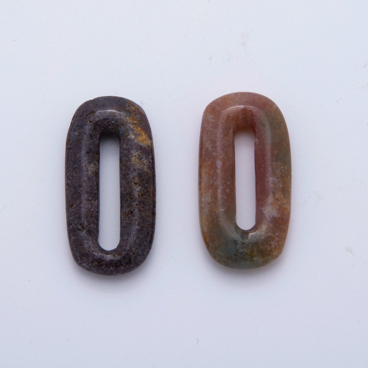 30mm Natural Gemstone Oval Oblong Link Finding | Z1204 - Z1210 - DLUXCA