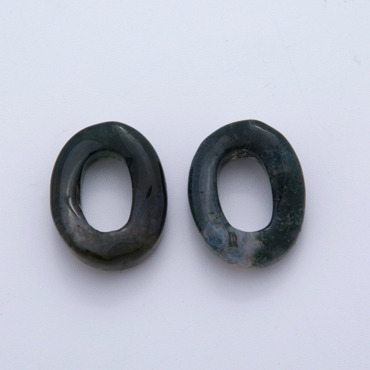 30mm Natural Gemstone Oval Oblong Link Finding | Z1211 - Z1219 - DLUXCA