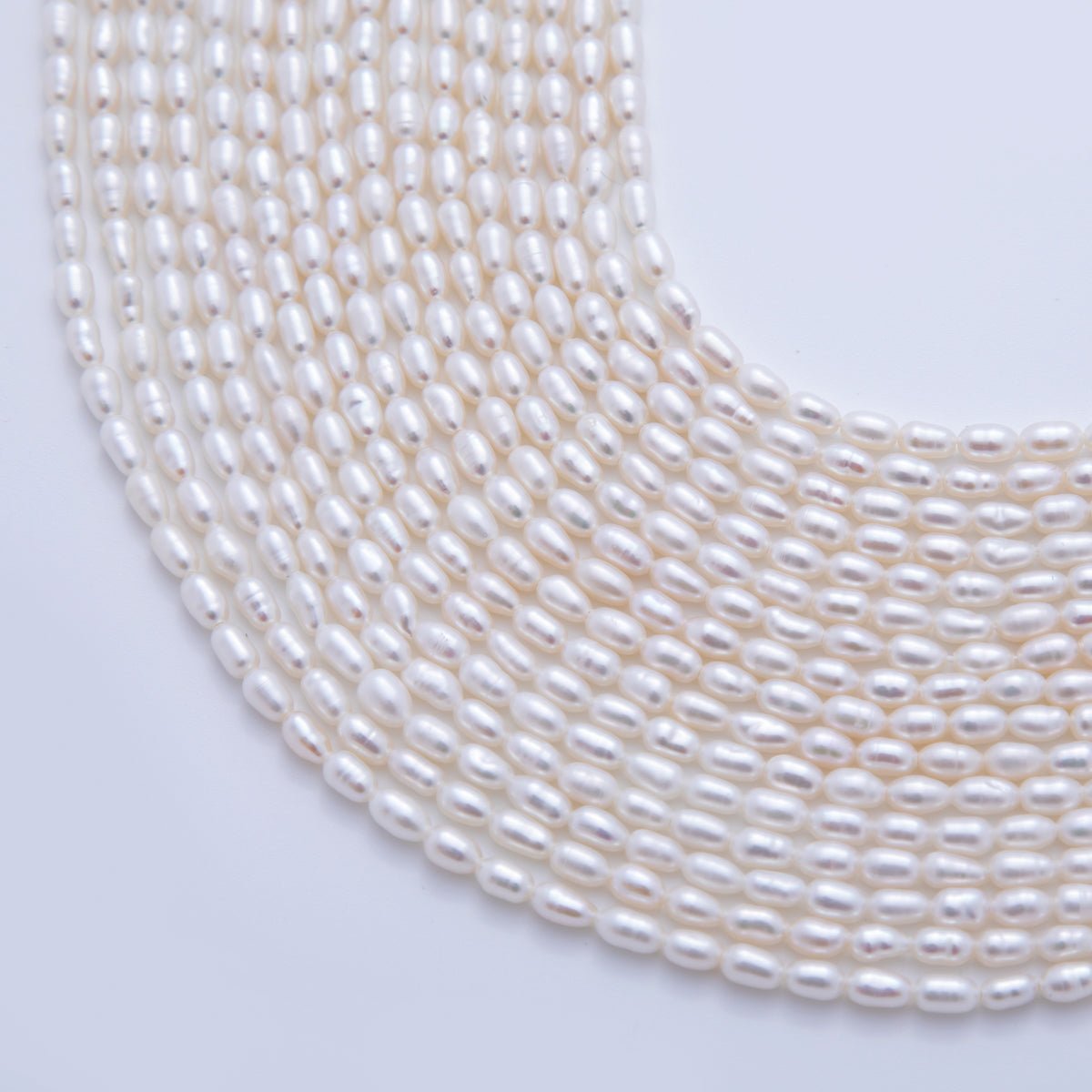 3.3mm White, Purple Natural Freshwater Pearl Beads Strands | WA - 3444 WA - 3445 - DLUXCA