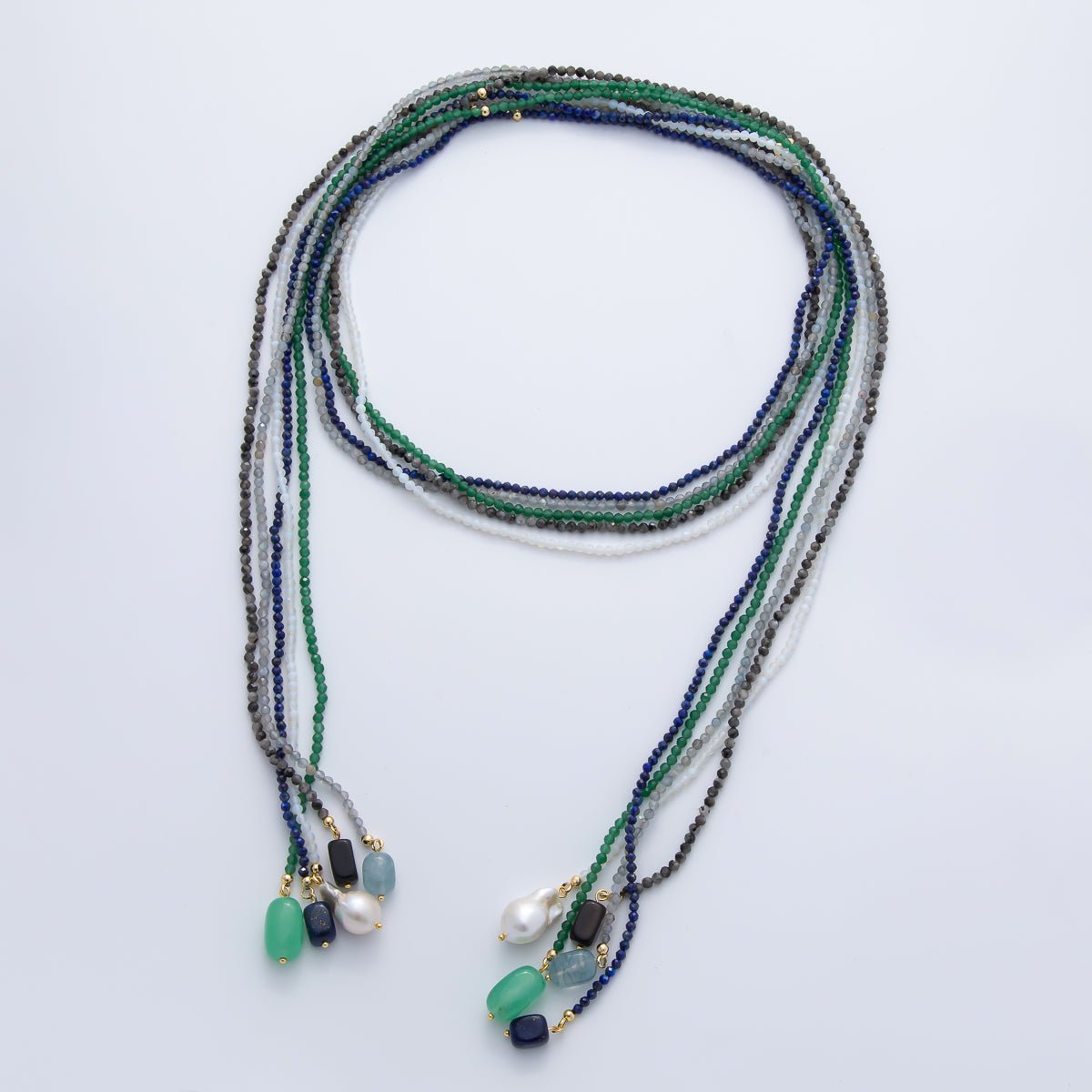 3.4mm Black, Green, Blue Dyed Agate Rondelle Bead Strands Findings | WA - 1229 - DLUXCA