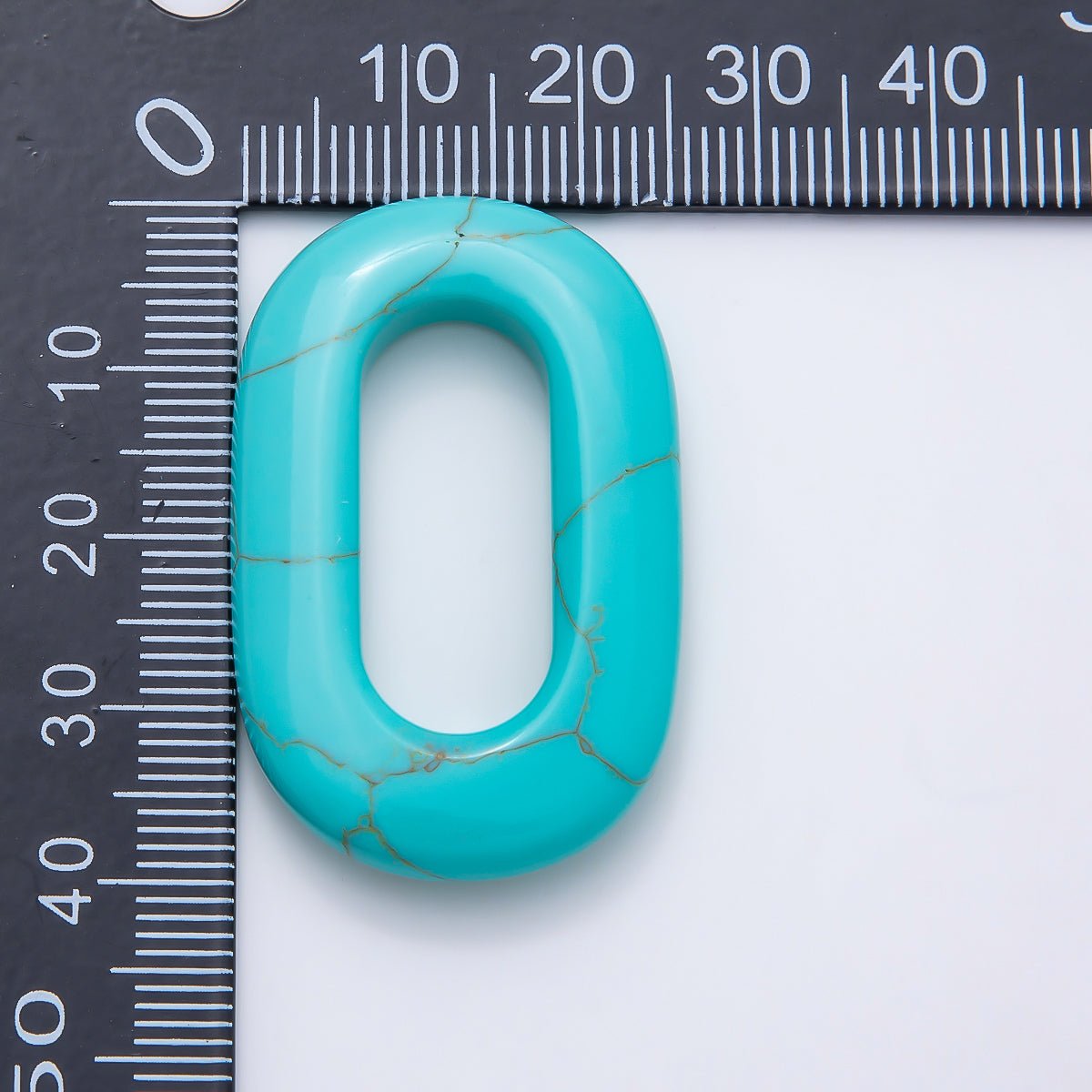 40mm Turquoise Gemstone Open Oblong Oval Charm Link Jewelry Findings | Findings-00417 - DLUXCA