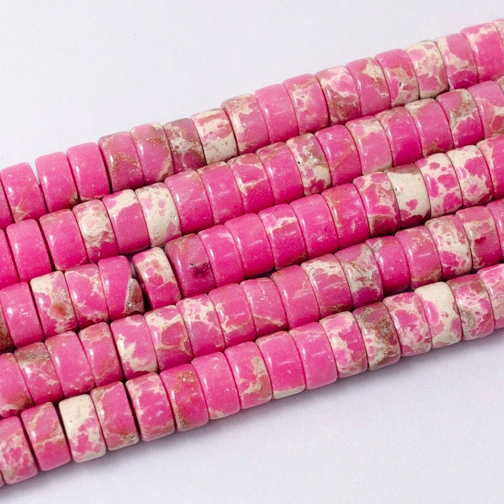 4.4mm Rhondelle Natural Gemstone Heishi Bead Strand Findings | WA - 2685 ~ WA - 2713 - DLUXCA