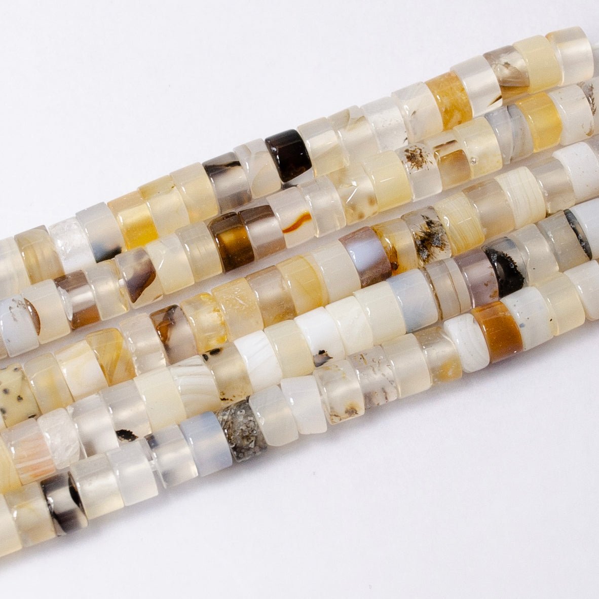 4.4mm Rhondelle Natural Gemstone Heishi Bead Strand Findings | WA - 2685 ~ WA - 2713 - DLUXCA