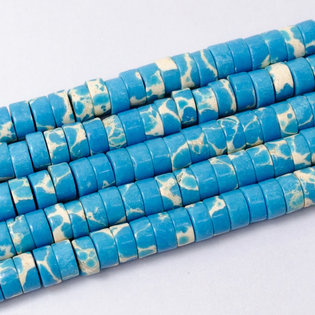 4.4mm Rhondelle Natural Gemstone Heishi Bead Strand Findings | WA - 2685 ~ WA - 2713 - DLUXCA