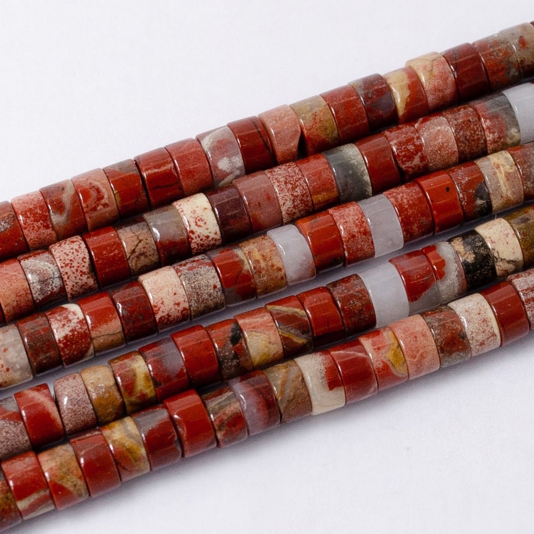 4.4mm Rhondelle Natural Gemstone Heishi Bead Strand Findings | WA - 2685 ~ WA - 2713 - DLUXCA