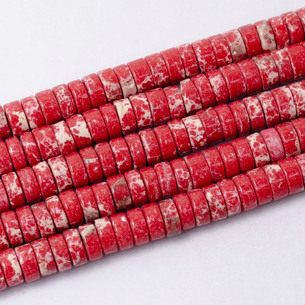 4.4mm Rhondelle Natural Gemstone Heishi Bead Strand Findings | WA - 2685 ~ WA - 2713 - DLUXCA