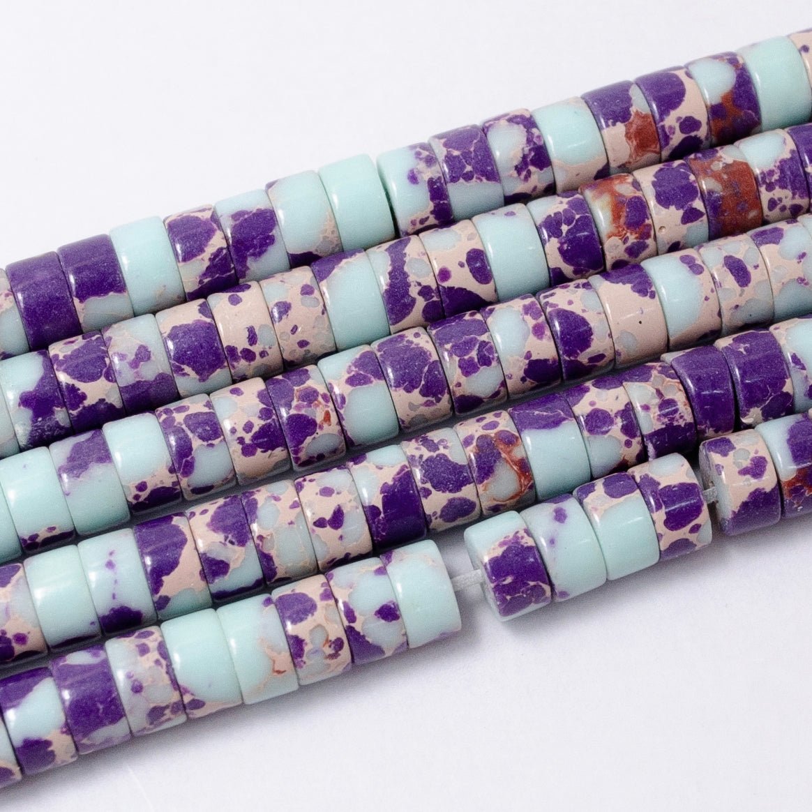 4.4mm Rhondelle Natural Gemstone Heishi Bead Strand Findings | WA - 2685 ~ WA - 2713 - DLUXCA