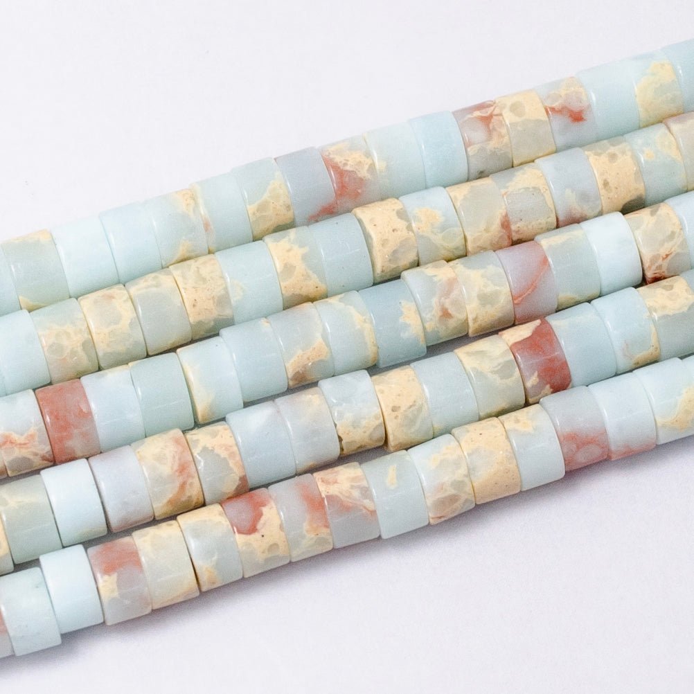 4.4mm Rhondelle Natural Gemstone Heishi Bead Strand Findings | WA - 2685 ~ WA - 2713 - DLUXCA