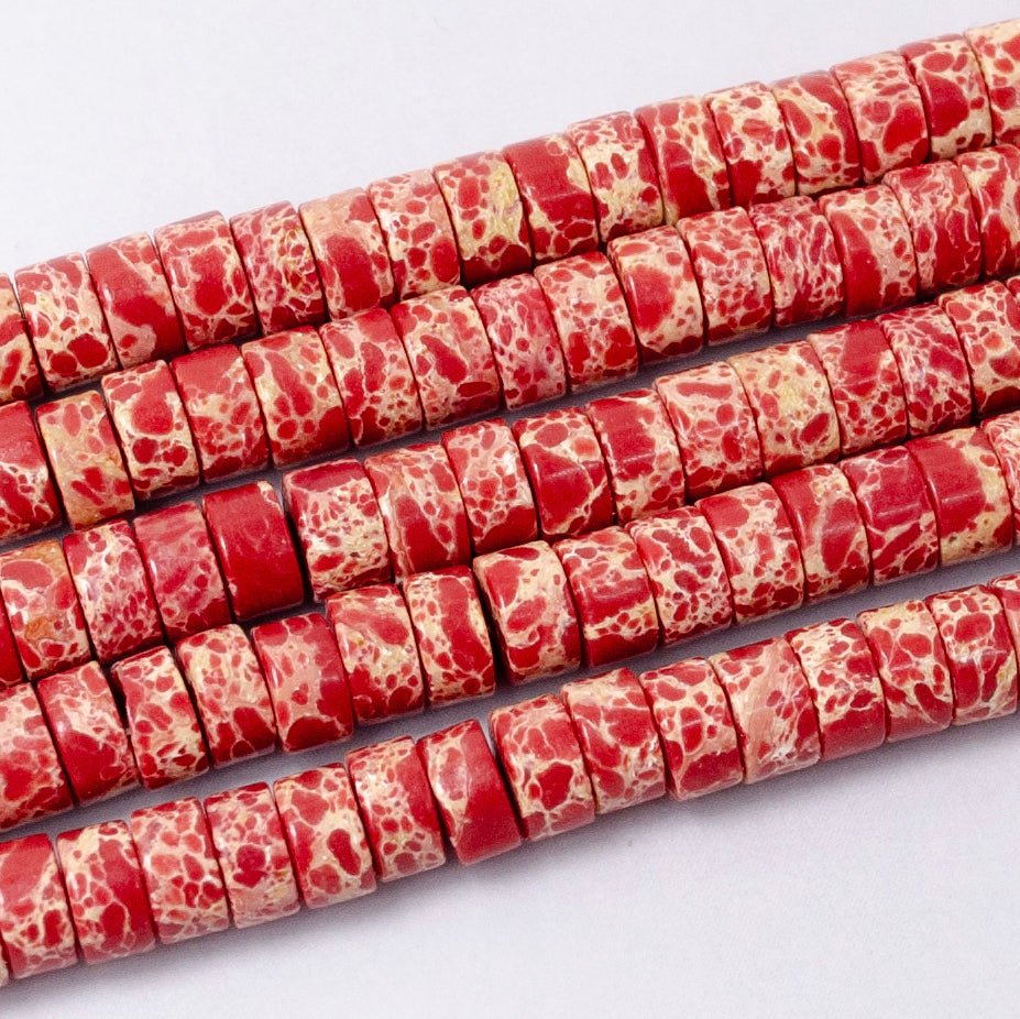 4.4mm Rhondelle Natural Gemstone Heishi Bead Strand Findings | WA - 2685 ~ WA - 2713 - DLUXCA