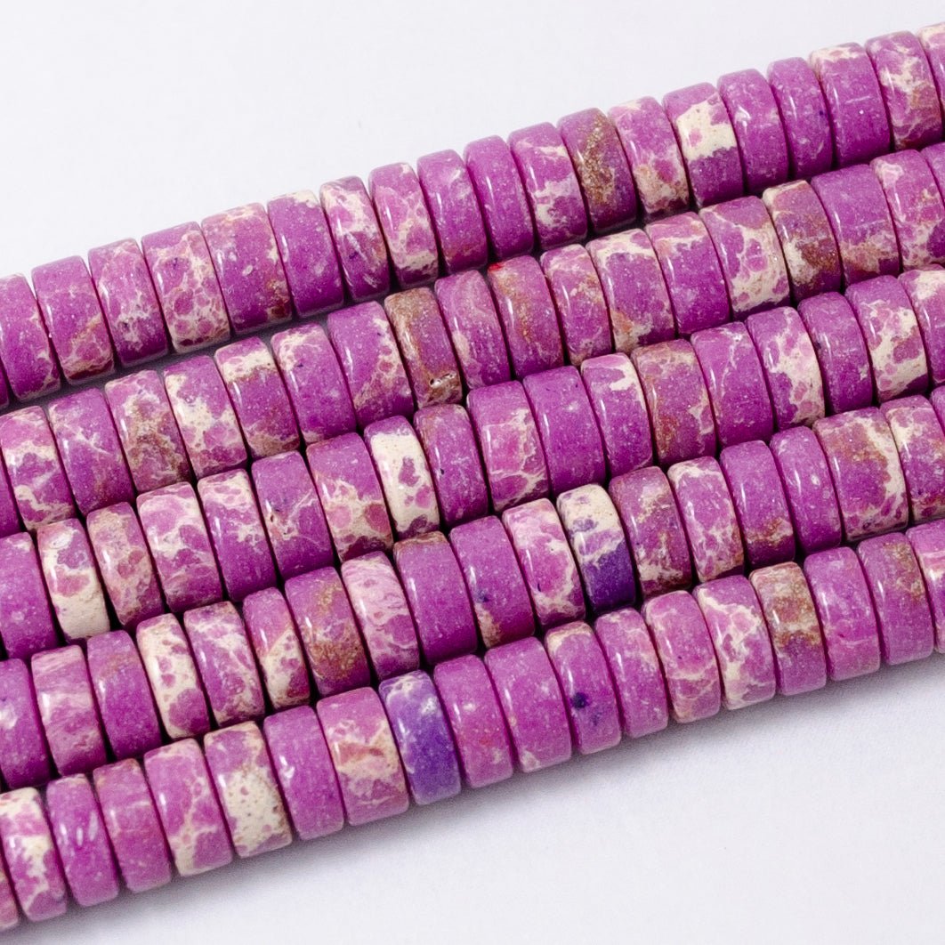 4.4mm Rhondelle Natural Gemstone Heishi Bead Strand Findings | WA - 2685 ~ WA - 2713 - DLUXCA