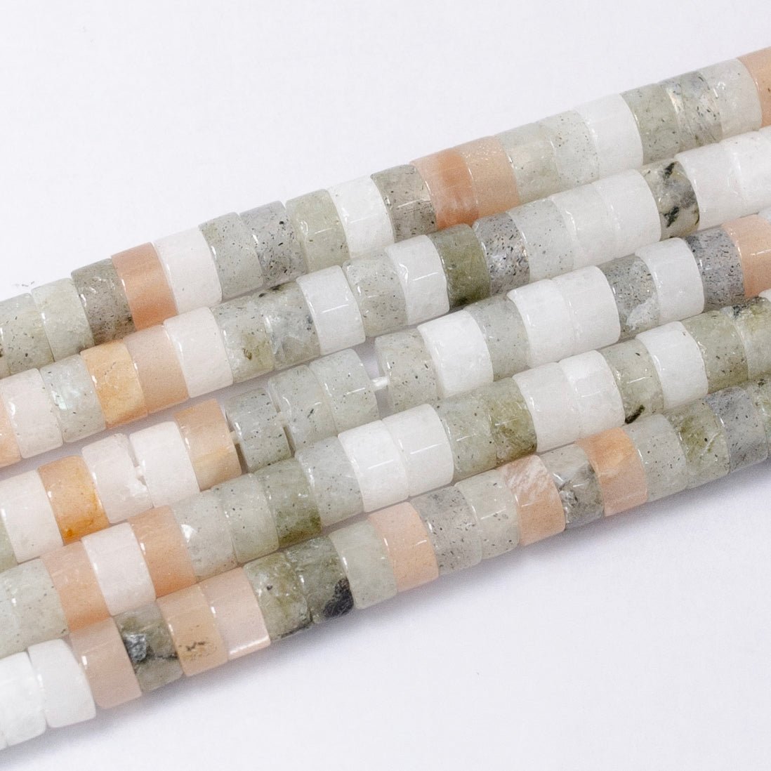 4.4mm Rhondelle Natural Gemstone Heishi Bead Strand Findings | WA - 2685 ~ WA - 2713 - DLUXCA