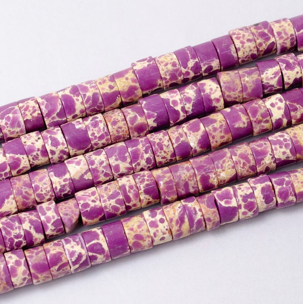 4.4mm Rhondelle Natural Gemstone Heishi Bead Strand Findings | WA - 2685 ~ WA - 2713 - DLUXCA