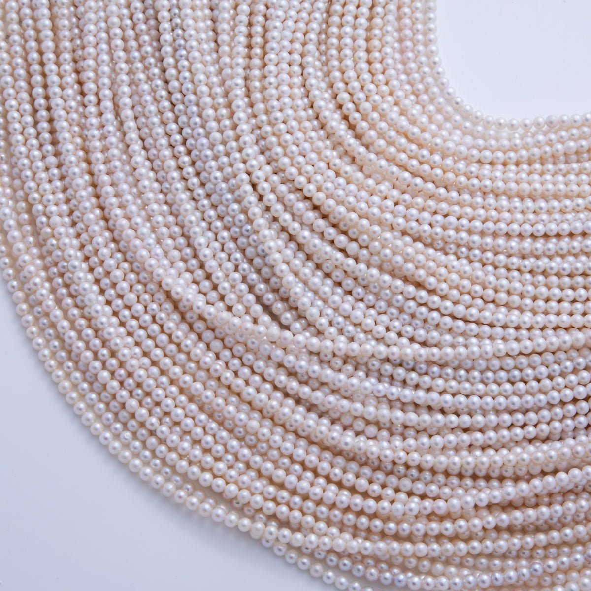 4.8mm White Round Genuine Shell Pearl Beads Strands | WA - 3443 - DLUXCA