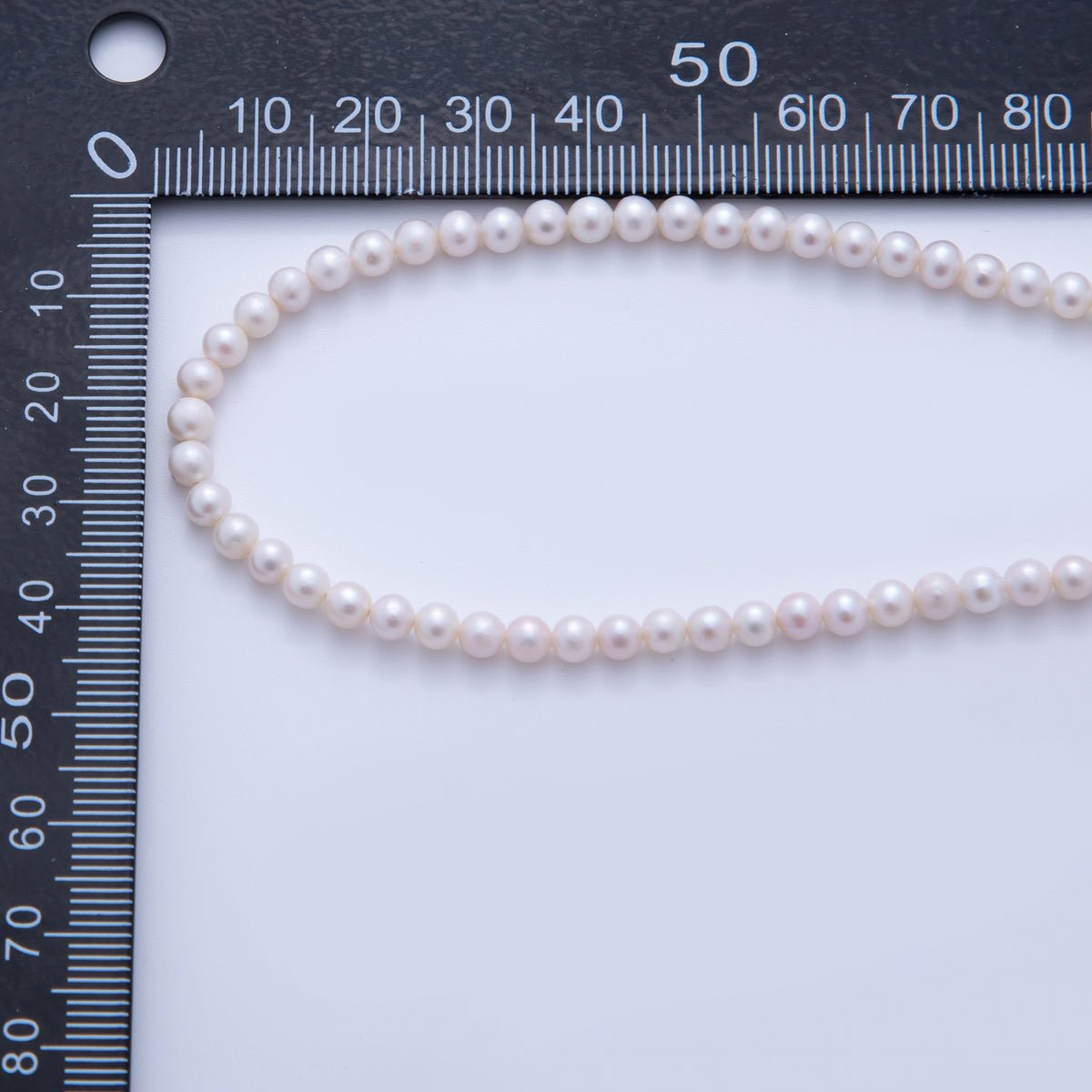4.8mm White Round Genuine Shell Pearl Beads Strands | WA - 3443 - DLUXCA