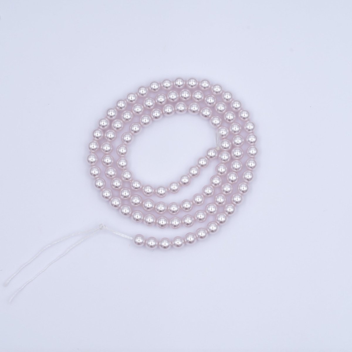 4mm Round White, Purple, Pink Shell Pearl Strand | WA - 2987 ~ WA - 3011 - DLUXCA