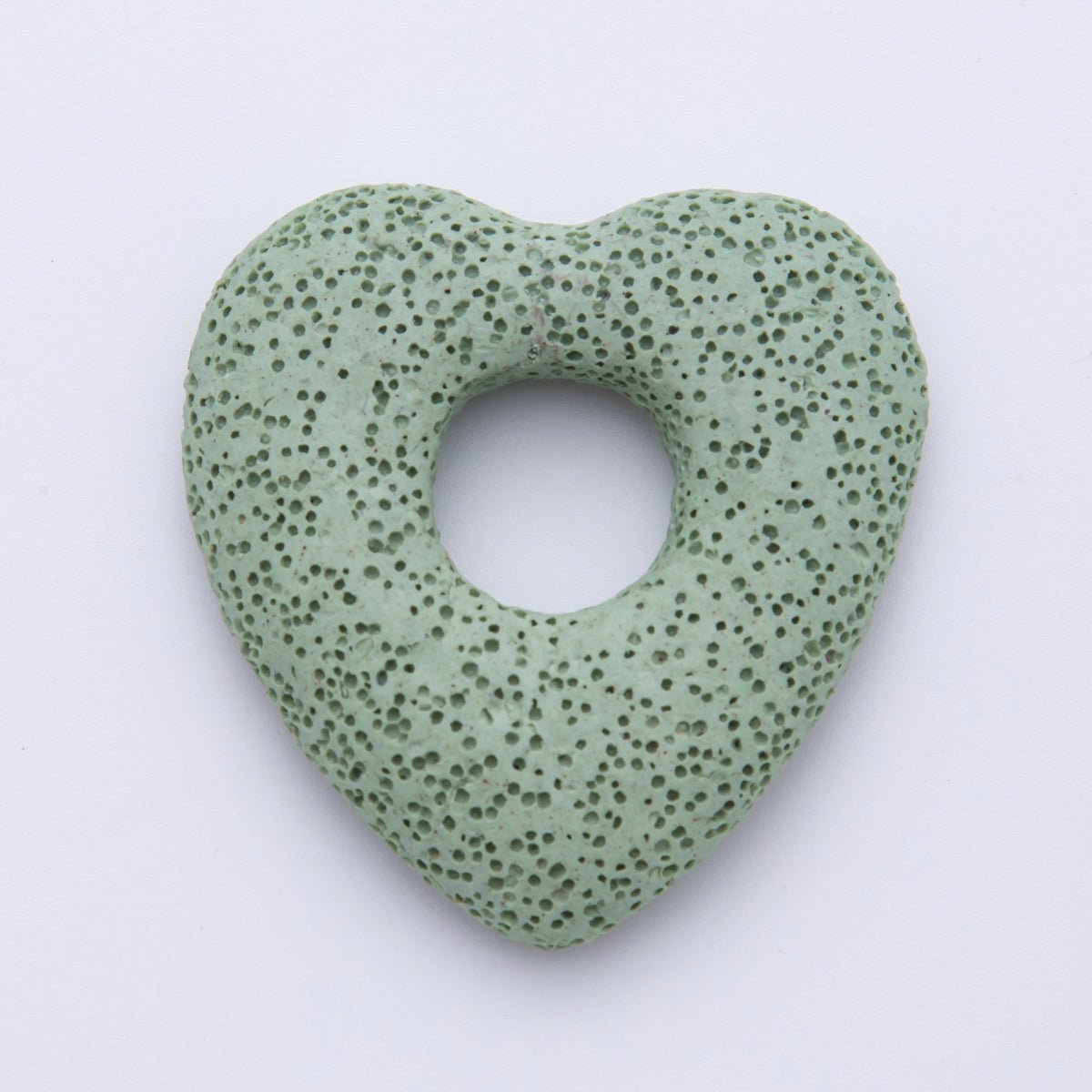 53mm Black, Blue, Green Textured Lava Stone Heart Lovely Finding | Z1470 ~ Z1473 - DLUXCA