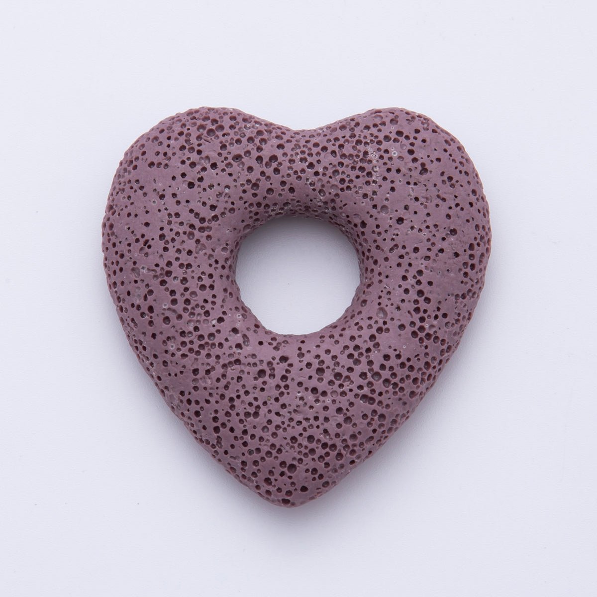 53mm Black, Blue, Green Textured Lava Stone Heart Lovely Finding | Z1470 ~ Z1473 - DLUXCA