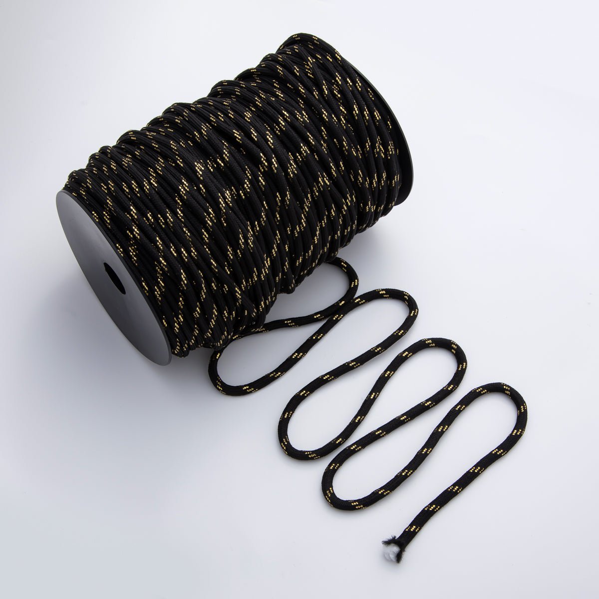5mm Black Summer Cotton Cord Paracord Unfinished Chain by Yard | Roll - 01723 - DLUXCA