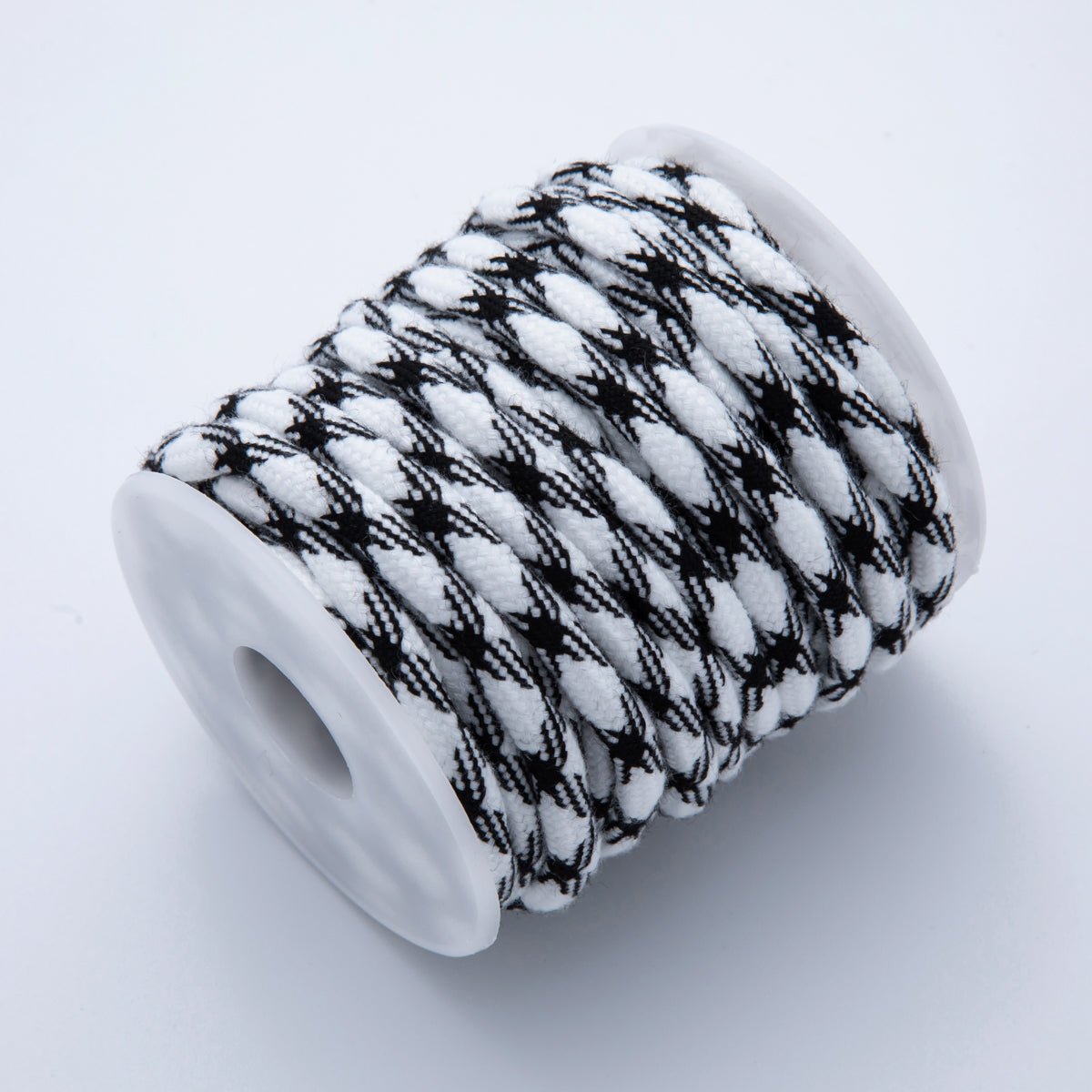 5mm Black - White Braided Summer Sport Cord Necklace Bracelet Finding by Yard | Roll - 1633 - DLUXCA