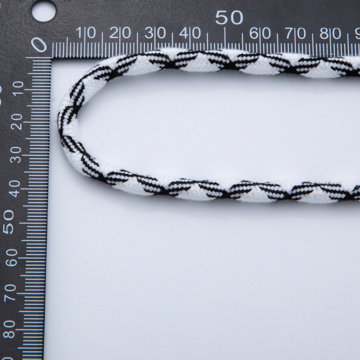 5mm Black - White Braided Summer Sport Cord Necklace Bracelet Finding by Yard | Roll - 1633 - DLUXCA