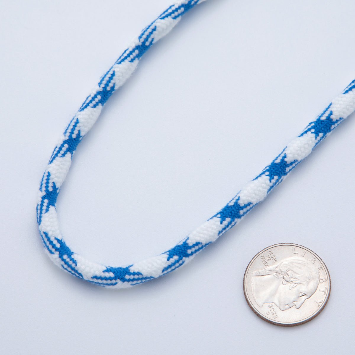 5mm Blue - White Braided Summer Sport Cord Necklace Bracelet Finding by Yard | Roll - 1632 - DLUXCA