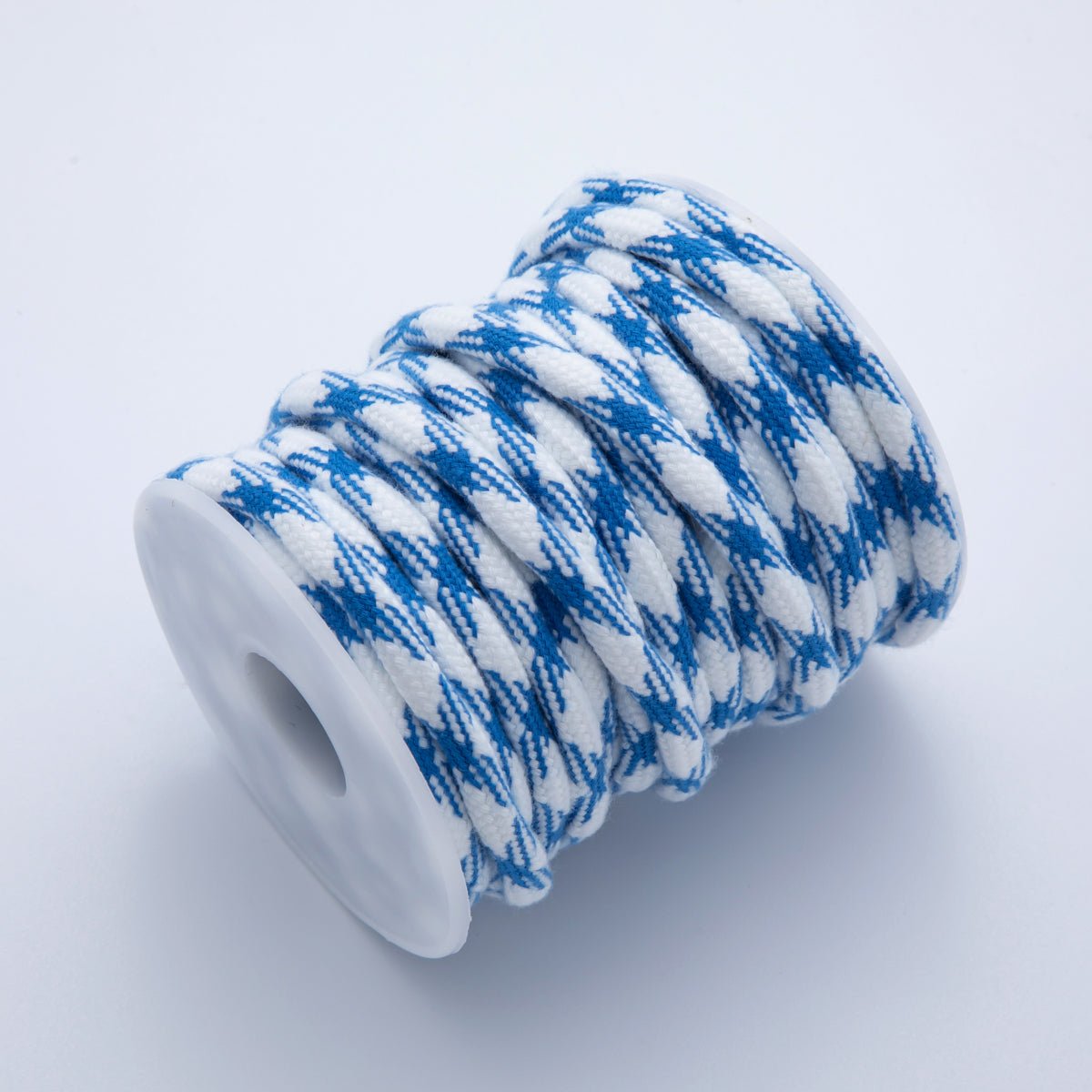 5mm Blue - White Braided Summer Sport Cord Necklace Bracelet Finding by Yard | Roll - 1632 - DLUXCA