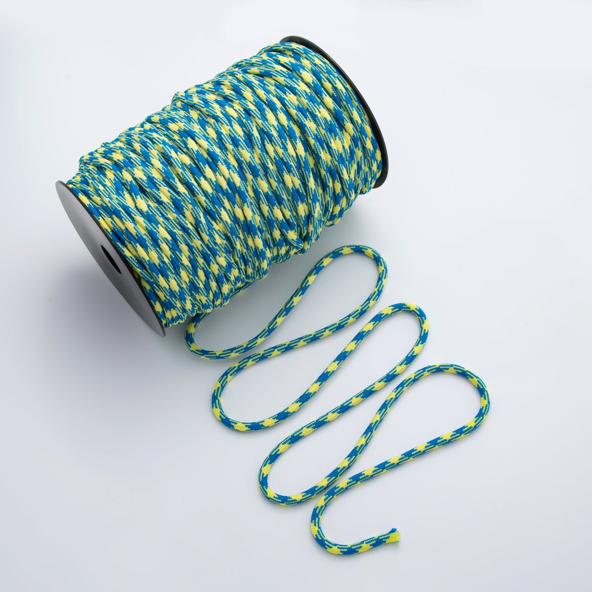 5mm Blue Yellow Cord by Yard Unfinished Paracord for Necklace Bracelet Finding | Roll - 1728 - DLUXCA