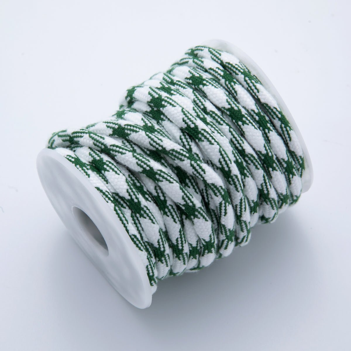 5mm Dark Green - White Braided Summer Sport Cord Necklace Bracelet Finding by Yard | Roll - 1635 - DLUXCA