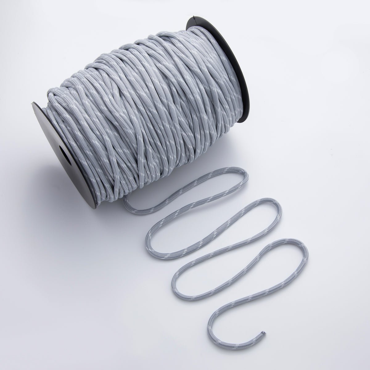 5mm Grey Cord by Yard Unfinished Paracord for Necklace Bracelet Finding | Roll - 1730 - DLUXCA