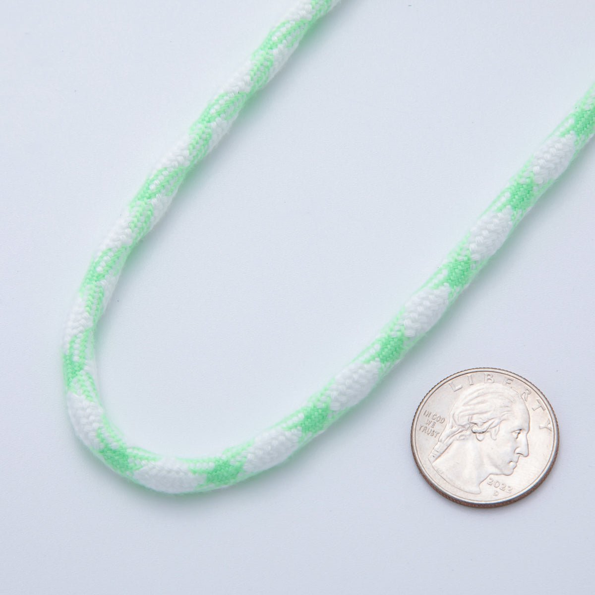 5mm Light Green - White Braided Summer Sport Cord Necklace Bracelet Finding by Yard | Roll - 1630 - DLUXCA