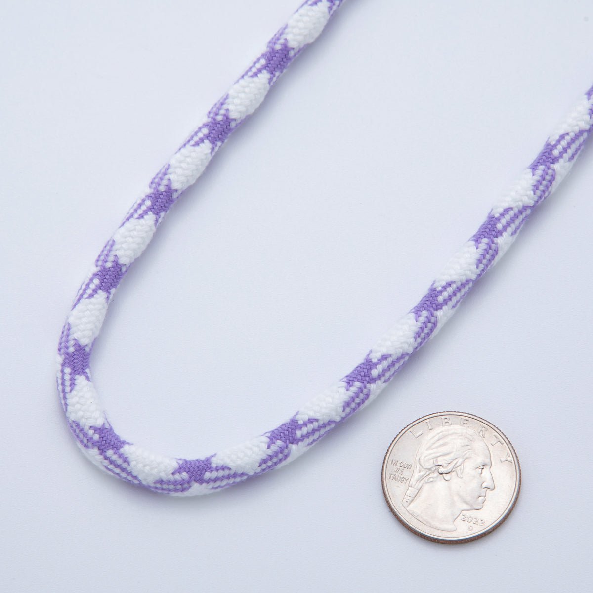 5mm Light Purple - White Braided Summer Sport Cord Necklace Bracelet Finding by Yard | Roll - 1636 - DLUXCA