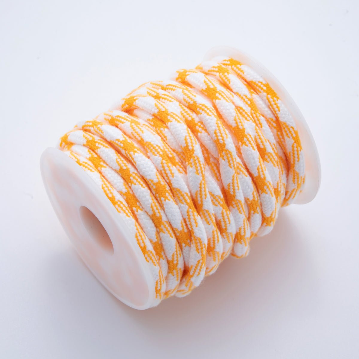 5mm Orange - White Braided Summer Sport Cord Necklace Bracelet Finding by Yard | Roll - 1637 - DLUXCA