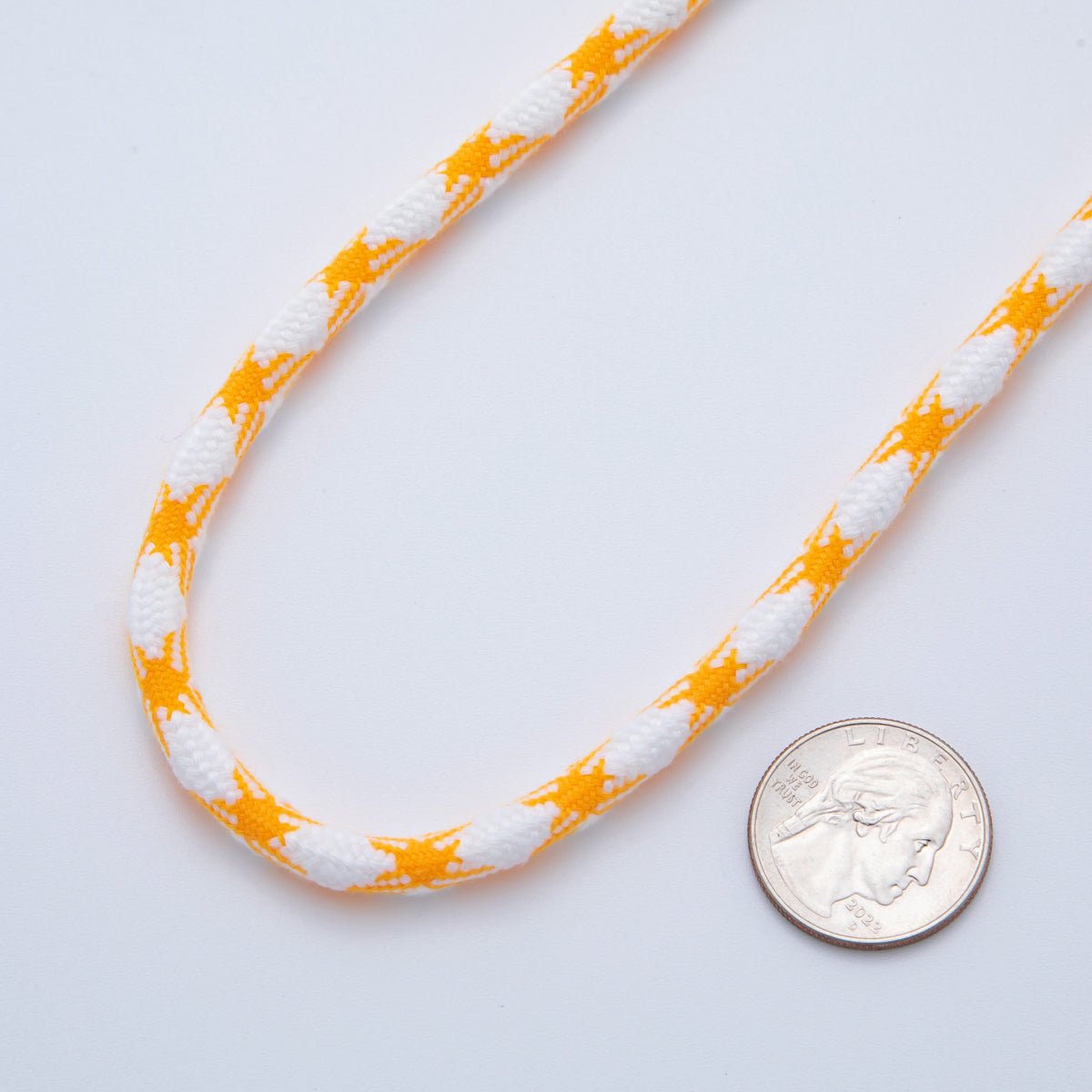 5mm Orange - White Braided Summer Sport Cord Necklace Bracelet Finding by Yard | Roll - 1637 - DLUXCA