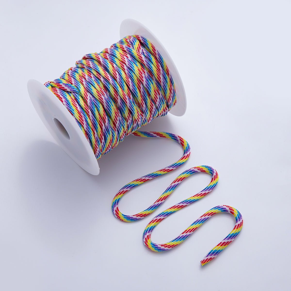 5mm Rainbow, Orange, Yellow Cord Unfinished Paracord by Yard for Necklace, Bracelet Finding | ROLL - 1733 - ROLL - 1735, ROLL - 1751 - ROLL - 1762 - DLUXCA